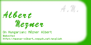 albert mezner business card